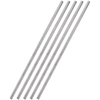 sourcing map 4 mm x 300 mm 304 Acero Inoxidable Sólida Redonda Varilla para Bricolaje Artesanal - 5uds